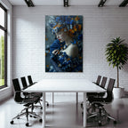 Blumige Fantasy Portrait Mit Blauer Robe Und Butterfly