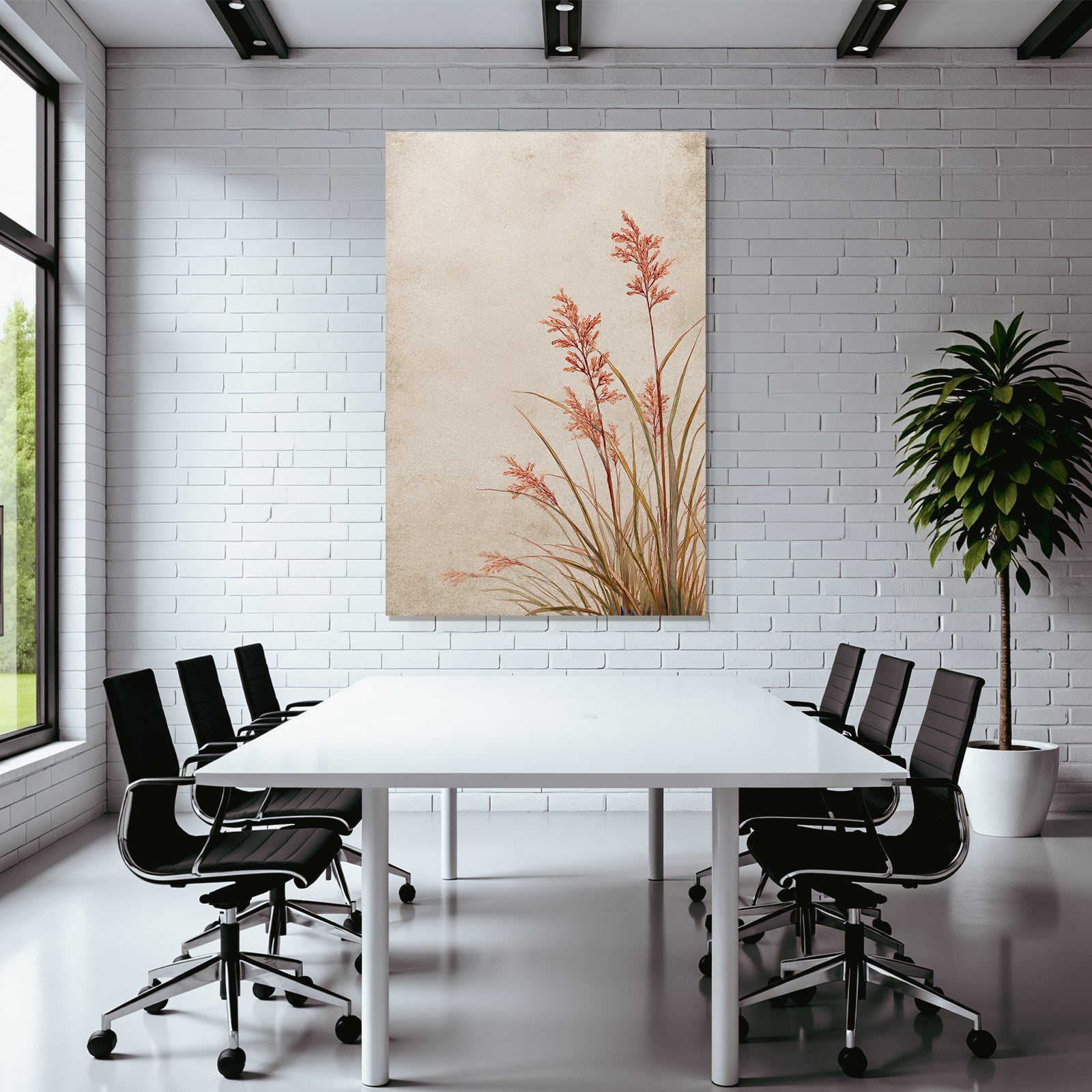 Botanische Illustration Von Grasartige Pflanzen Mit Roten Blumen