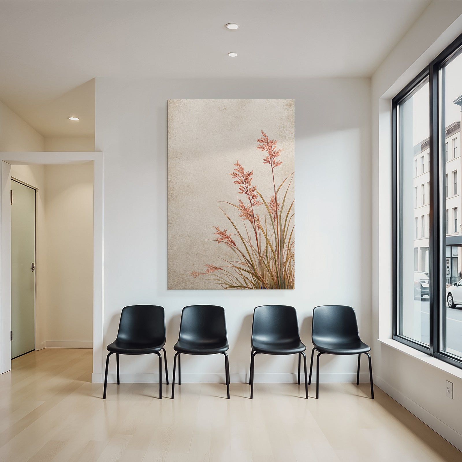 Botanische Illustration Von Grasartige Pflanzen Mit Roten Blumen
