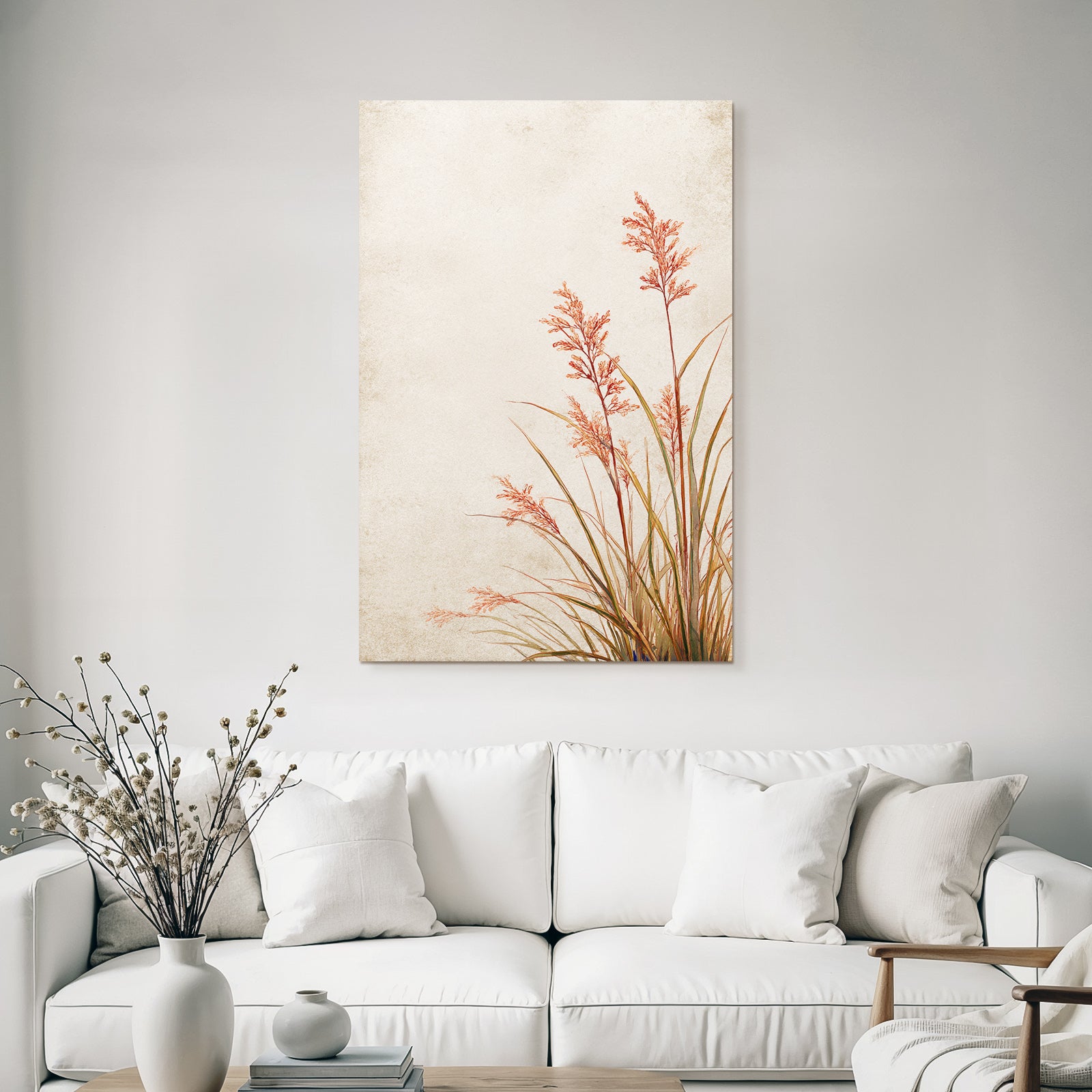 Botanische Illustration Von Grasartige Pflanzen Mit Roten Blumen