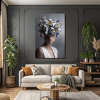 Einzigartiger Blumenschmuck Mit Schmetterlingen Kreative Portrait Fotografie