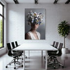 Einzigartiger Blumenschmuck Mit Schmetterlingen Kreative Portrait Fotografie