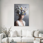 Einzigartiger Blumenschmuck Mit Schmetterlingen Kreative Portrait Fotografie