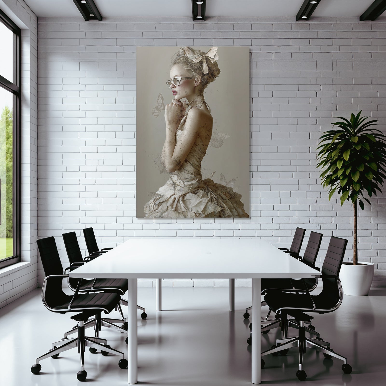 Figuren In Vintage Kleid Mit Schmetterlingen Kunstvolle Aesthetik