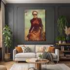 Frau Im Steampunk Outfit Im Freien Mit Goggles Und Historia Style Kleid