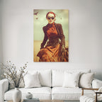 Frau Im Steampunk Outfit Im Freien Mit Goggles Und Historia Style Kleid