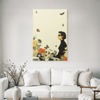 Frau In Profil Mit Sonnenbrille Und Blumen Vintage Autos Wundersame Atmosphaere
