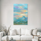 Friedliche Landschaft Mit Bergen Unter Farbenfrohem Himmel