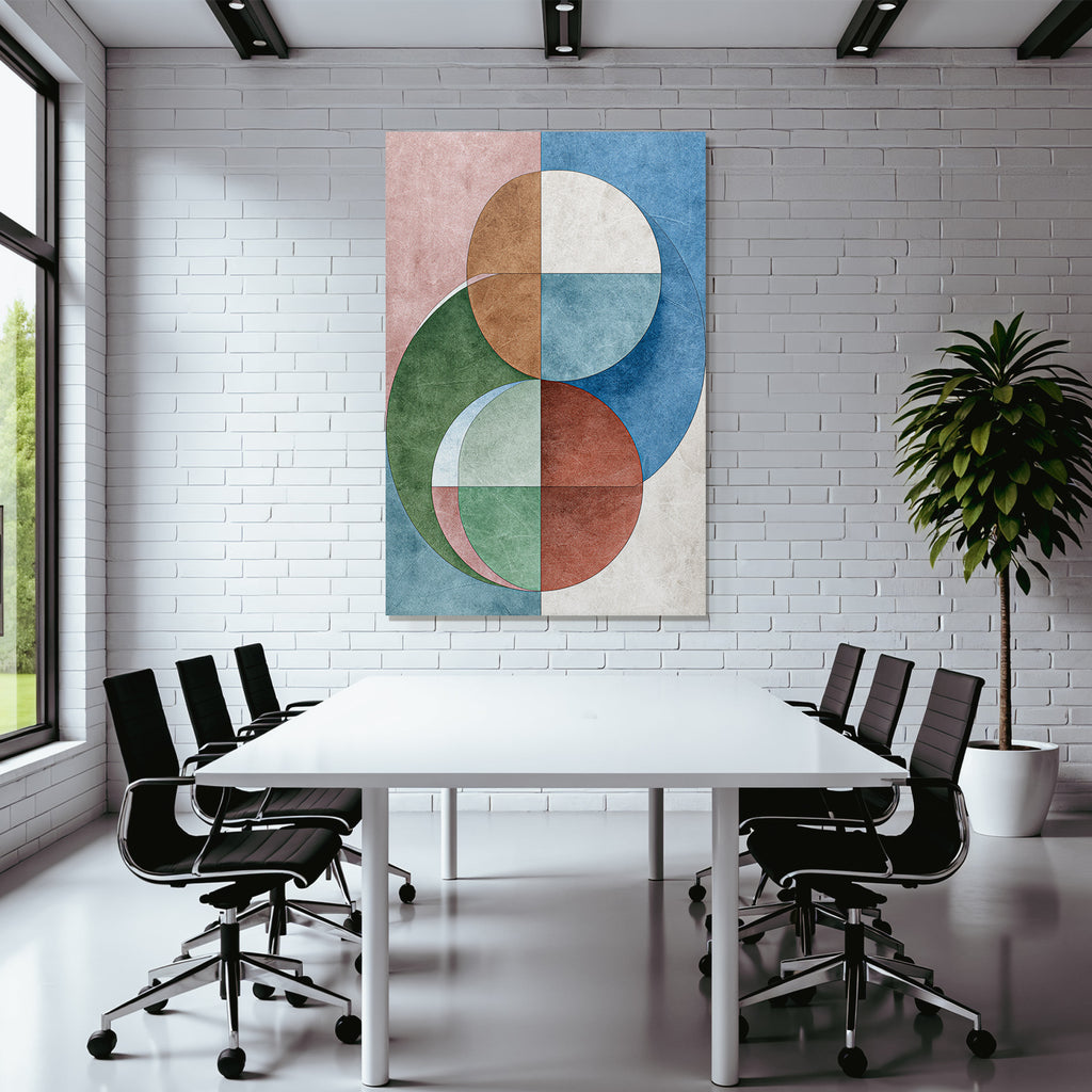 Geometrisches Abstraktes Design Mit Kreisen In Bunten Farben