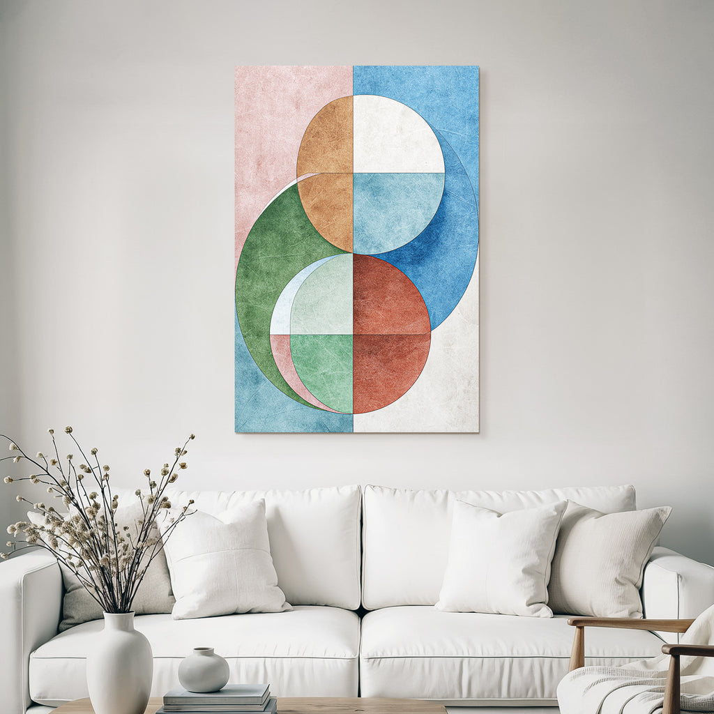 Geometrisches Abstraktes Design Mit Kreisen In Bunten Farben