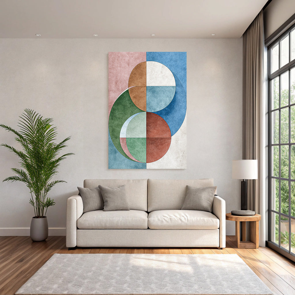 Geometrisches Abstraktes Design Mit Kreisen In Bunten Farben