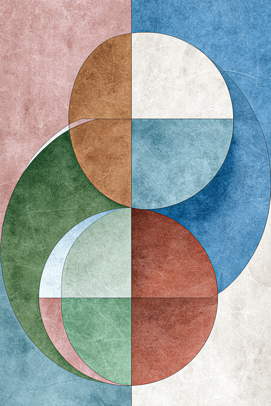 Geometrisches Abstraktes Design Mit Kreisen In Bunten Farben | Digital Art | Kunstgattungen
