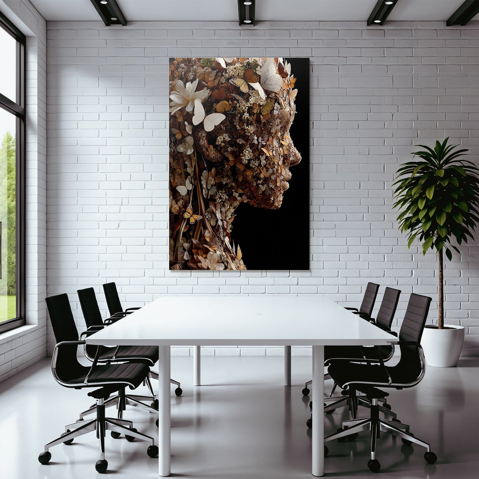 Humanfigur Mit Blumen Und Schmetterlingen Organische Schoenheit