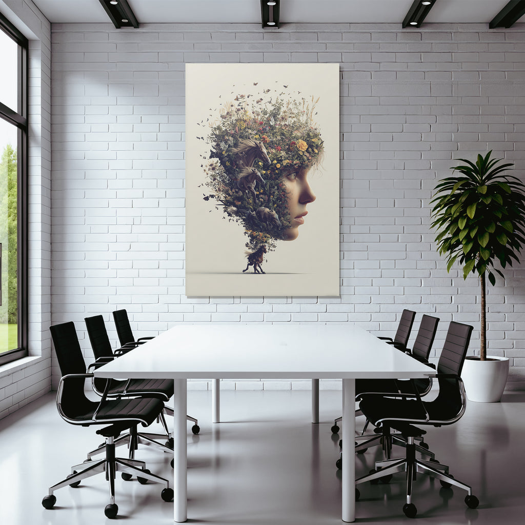 Mensch Natur Blumen Pferde Surreal Kunst Vibrant
