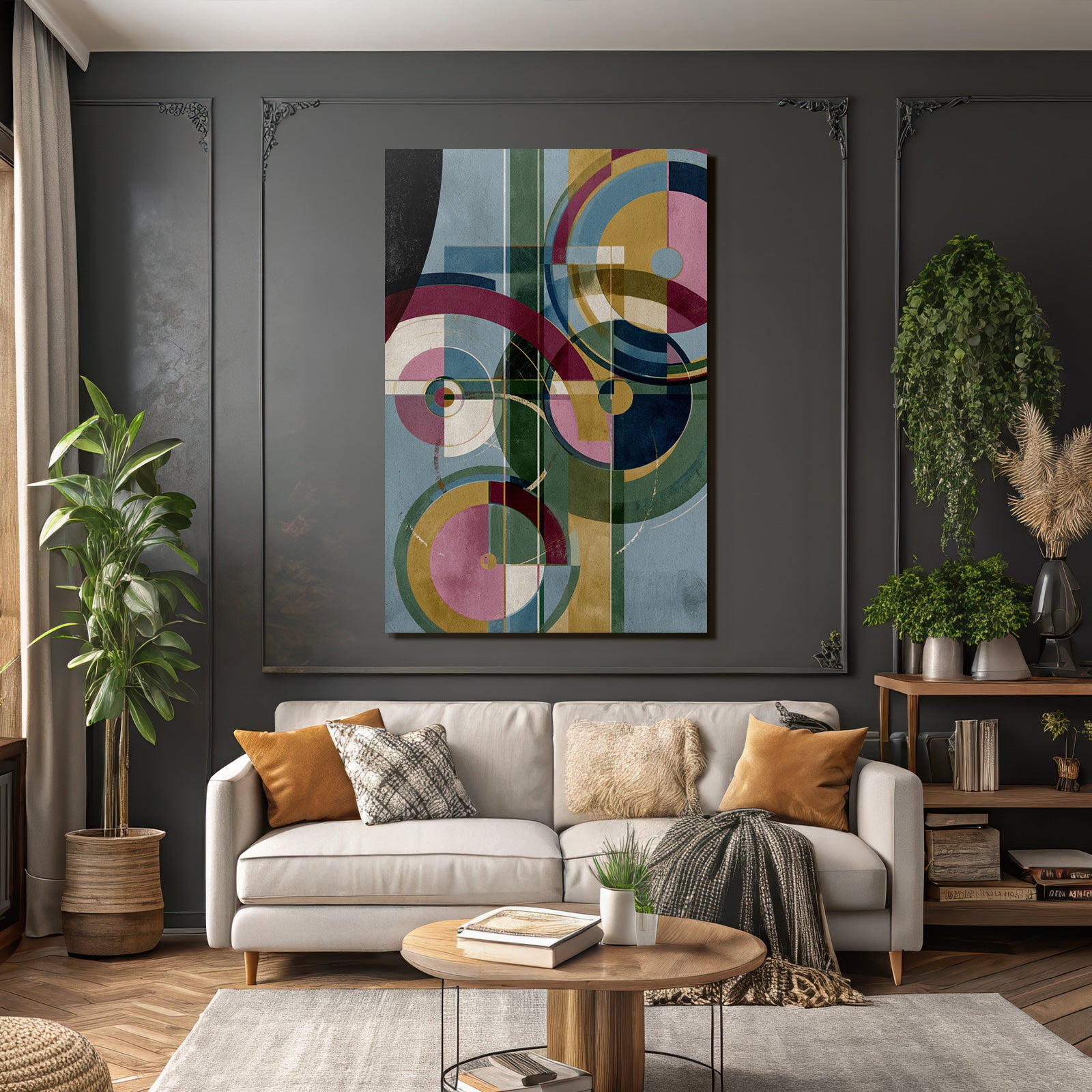 Moderne Abstrakte Design Geometrische Formen Mit Farbe