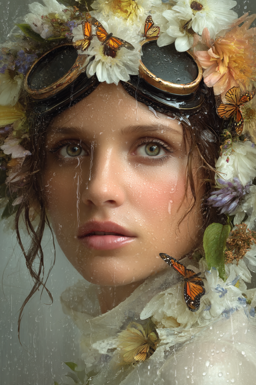 Naheaufnahme Blumen Schmetterlinge Traumhaft Natur Schoenheit | Digital Art | Kunstgattungen