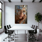 Naheaufnahme Portrait Mit Flmettern Und Blauen Blumen Natur Aesthetik