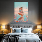 Person Im Wasser Mit Kamera Blumen Und Schmetterlinge