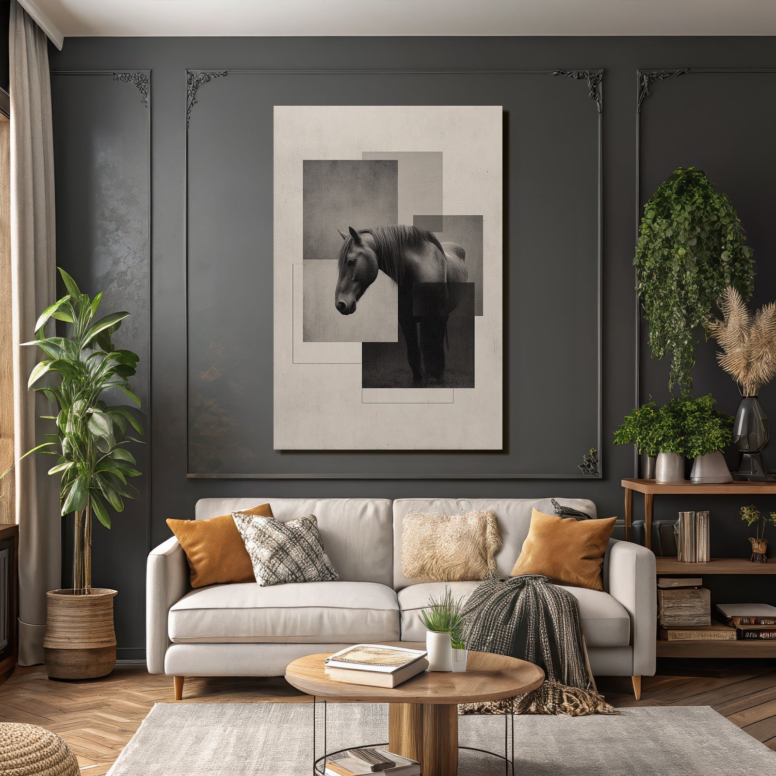 Pferd Kunst Geometrisch Modern Abstrakt