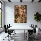 Portrait Mit Blumen Und Dampfkraftbrille Fantasy Natur Imagination