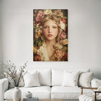 Portrait Mit Blumen Und Dampfkraftbrille Fantasy Natur Imagination