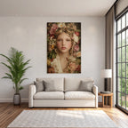 Portrait Mit Blumen Und Dampfkraftbrille Fantasy Natur Imagination