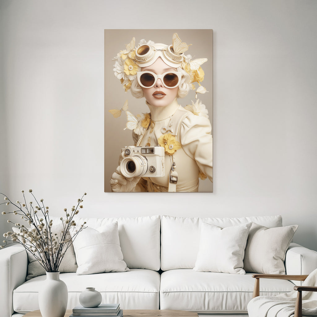 Stilisiertes Portrait Person Mit Wunderschoenem Fashion Aesthetic