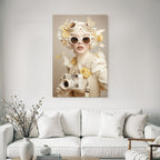 Stilisiertes Portrait Person Mit Wunderschoenem Fashion Aesthetic