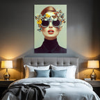 Stylishe Blumen Und Libellen Sonnenbrille Kreativer Look