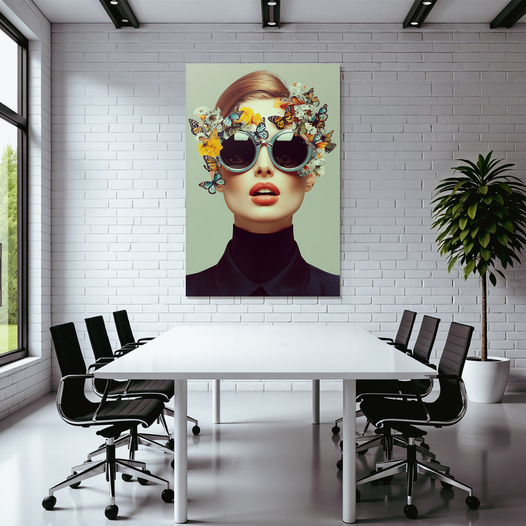 Stylishe Blumen Und Libellen Sonnenbrille Kreativer Look