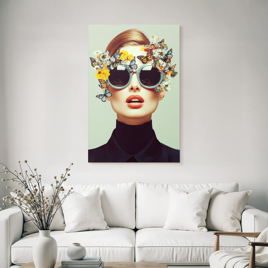 Stylishe Blumen Und Libellen Sonnenbrille Kreativer Look
