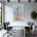 Stylisierte Figura Mit Kamera Umgeben Von Blumen Butterflies Und Flamingos