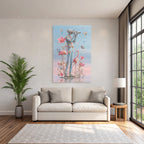 Stylisierte Figura Mit Kamera Umgeben Von Blumen Butterflies Und Flamingos
