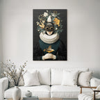 Stylized Portrait Figuren Mit Blumen Und Voegeln Rueschkragen Und Goggles