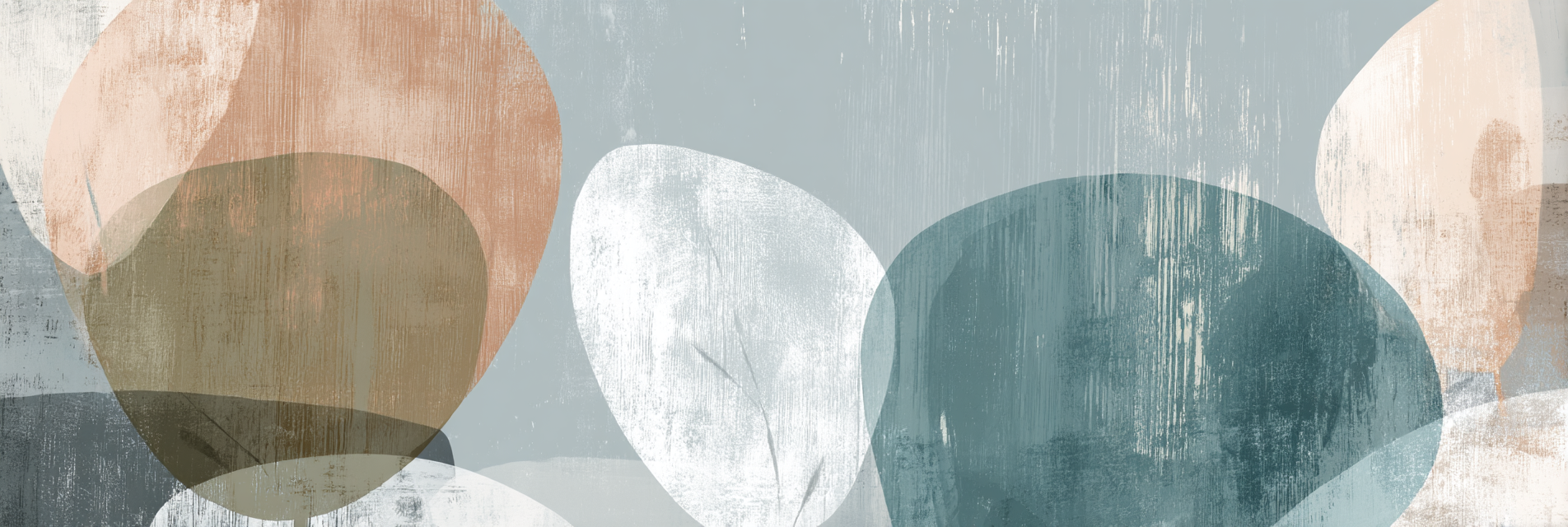 Abstract Design Mit Weichen Ueberlappenden Formen Teal Beige Und Weiss | Digital Art | Kunstgattungen