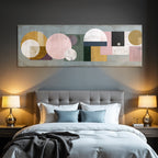 Abstracte Geometrische Kunst Mit Farben Gold Pink Weiss Gruen Schwarz