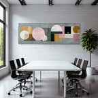 Abstracte Geometrische Kunst Mit Farben Gold Pink Weiss Gruen Schwarz