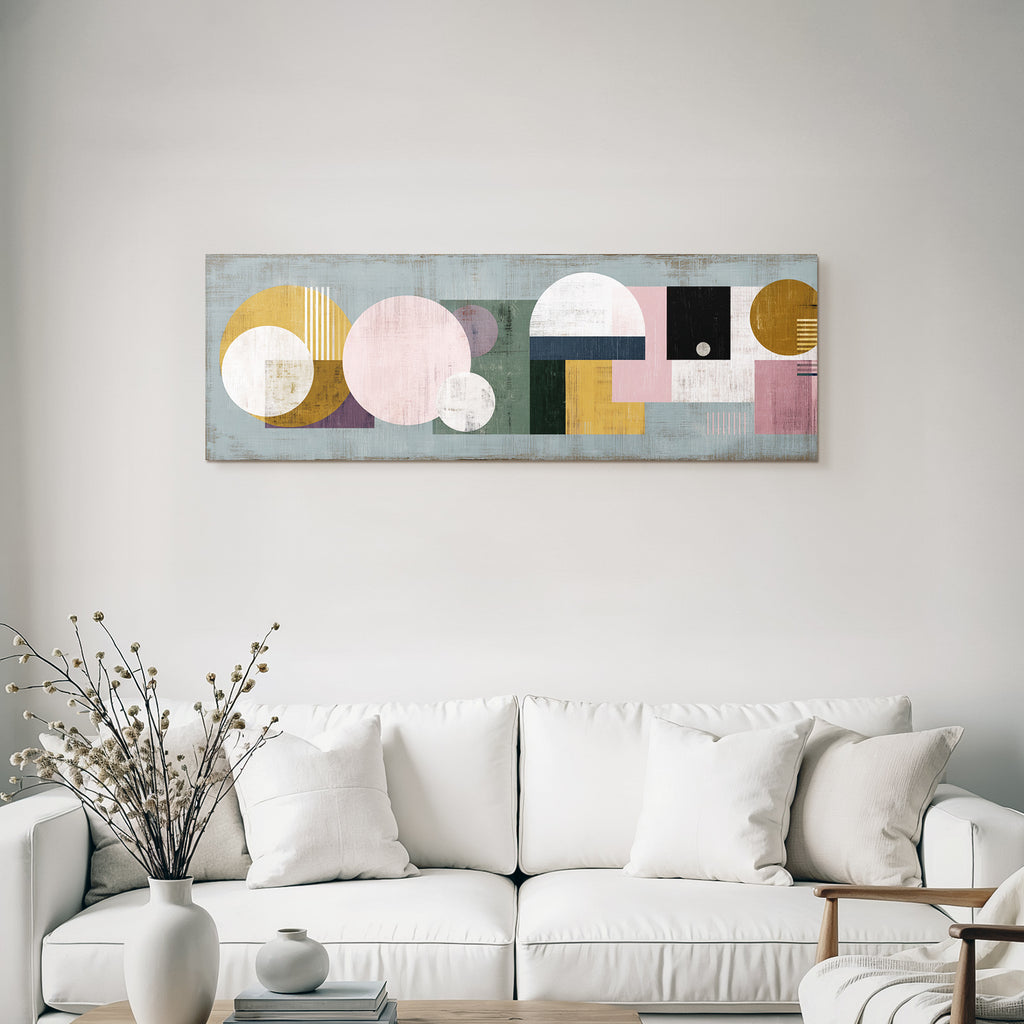 Abstracte Geometrische Kunst Mit Farben Gold Pink Weiss Gruen Schwarz