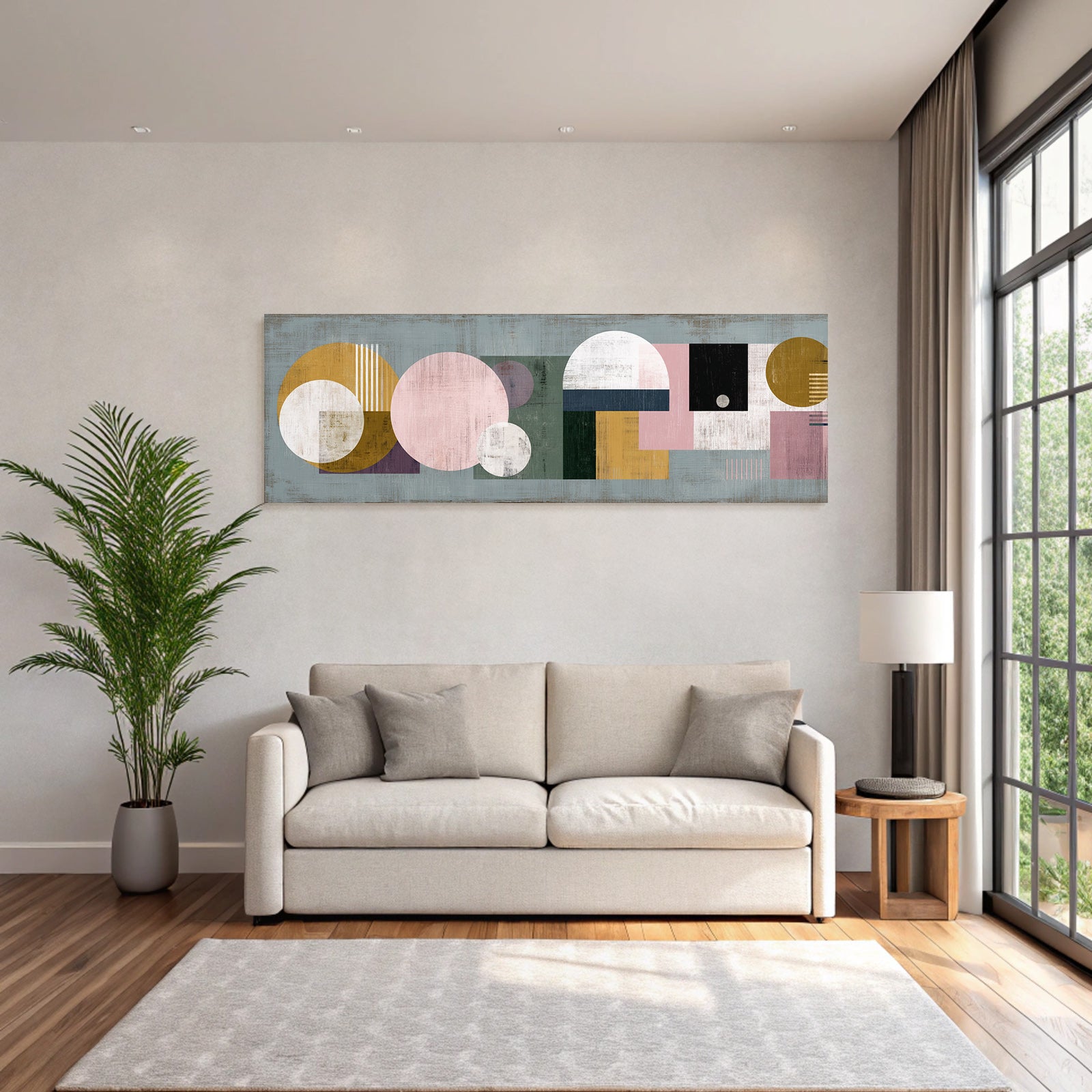 Abstracte Geometrische Kunst Mit Farben Gold Pink Weiss Gruen Schwarz