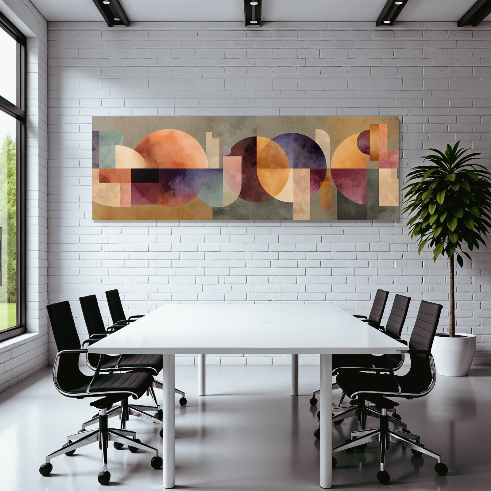 Abstracte Kunst Geometrische Formen Warme Toene