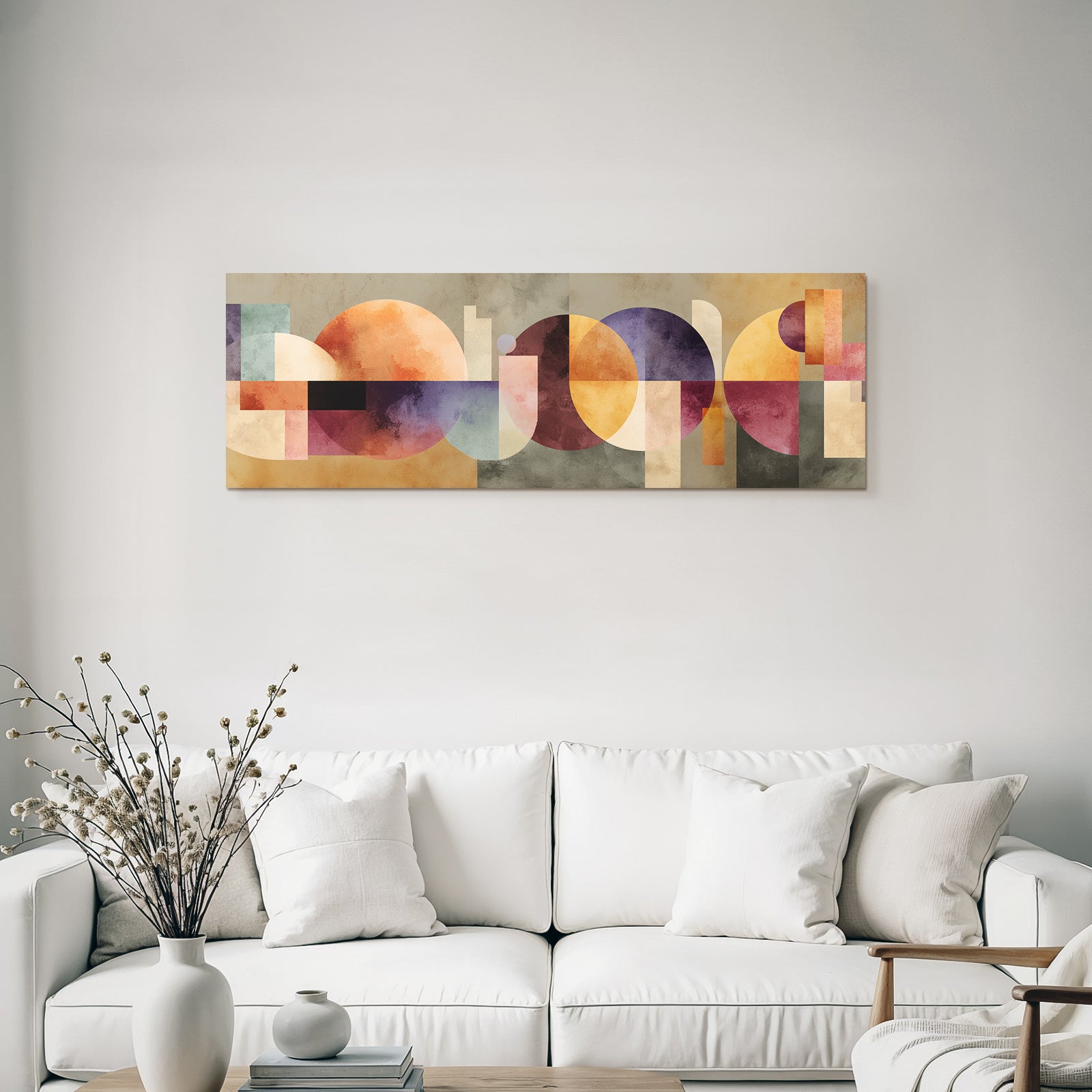 Abstracte Kunst Geometrische Formen Warme Toene