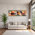 Abstracte Kunst Geometrische Formen Warme Toene