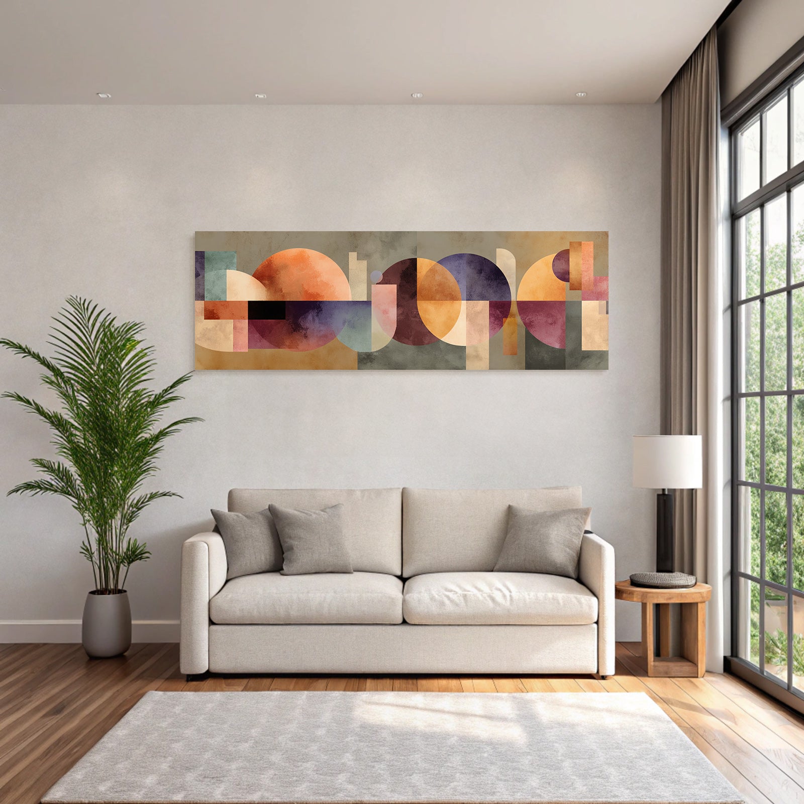 Abstracte Kunst Geometrische Formen Warme Toene
