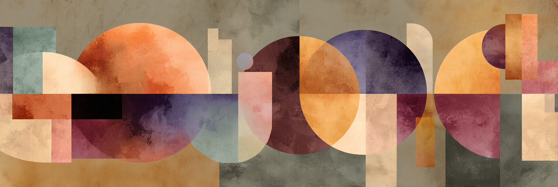 Abstracte Kunst Geometrische Formen Warme Toene | Digital Art | Kunstgattungen
