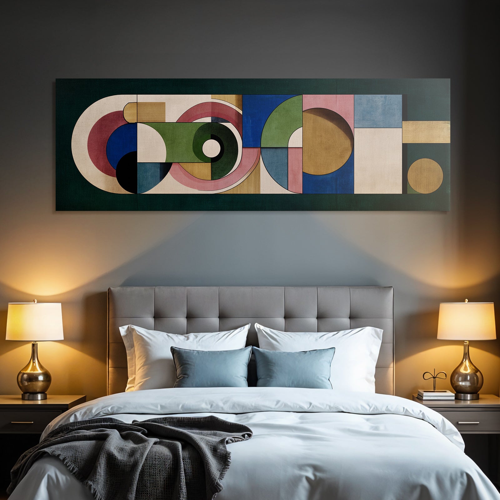 Abstrakte Geometrische Kunst Mit Verschiedenen Formen Und Farben