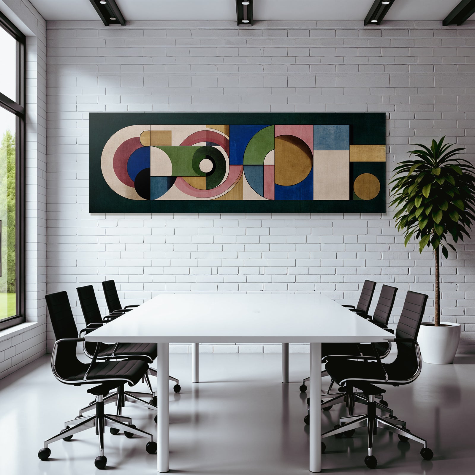 Abstrakte Geometrische Kunst Mit Verschiedenen Formen Und Farben