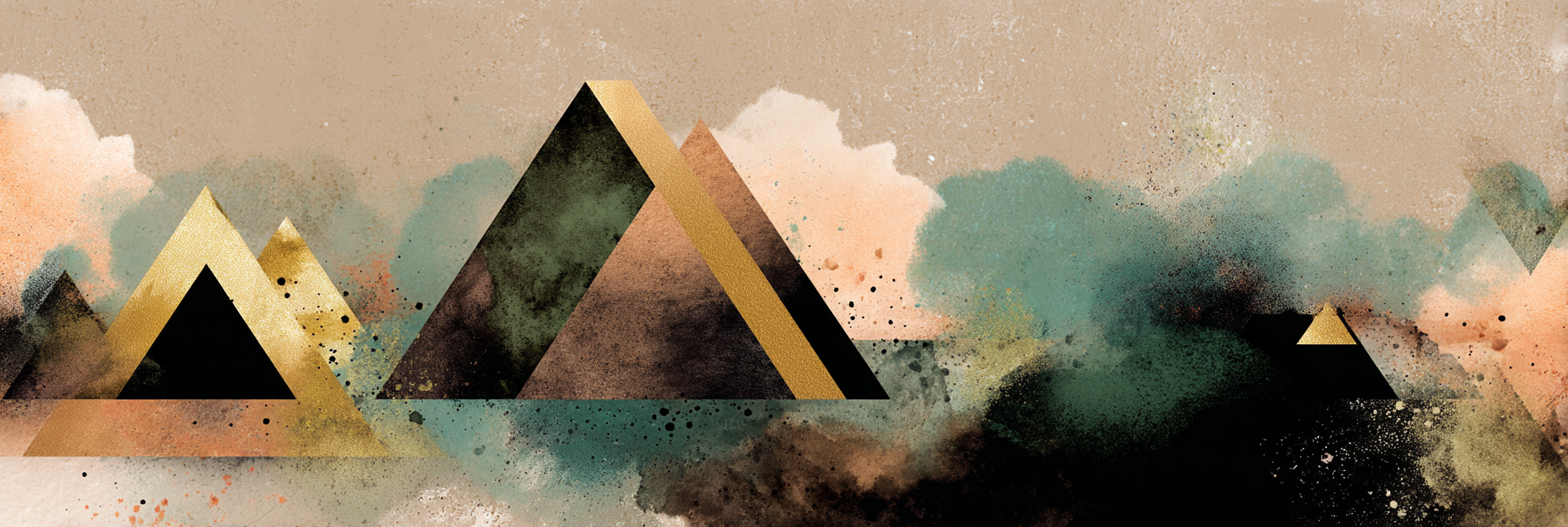 Abstrakte Geometrische Pyramiden Farbenfroh Texturiert | Digital Art | Kunstgattungen