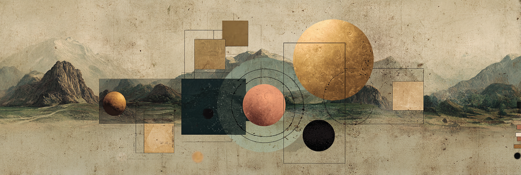 Abstrakte Kunst Natur Geometrische Formen Planeten Erkundung | Digital Art | Kunstgattungen