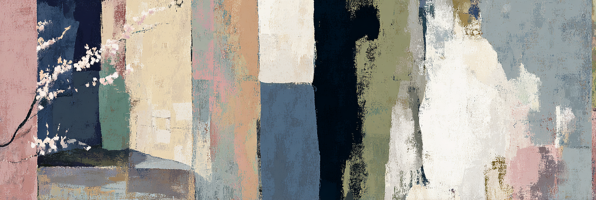 Abstrakte Malerei Mit Blueten Und Zweigen Tranquilitaet Einfachheit | Digital Art | Kunstgattungen