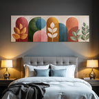 Abstract Design Colorful Shapes Stylized Plant Illustrations Wall Art